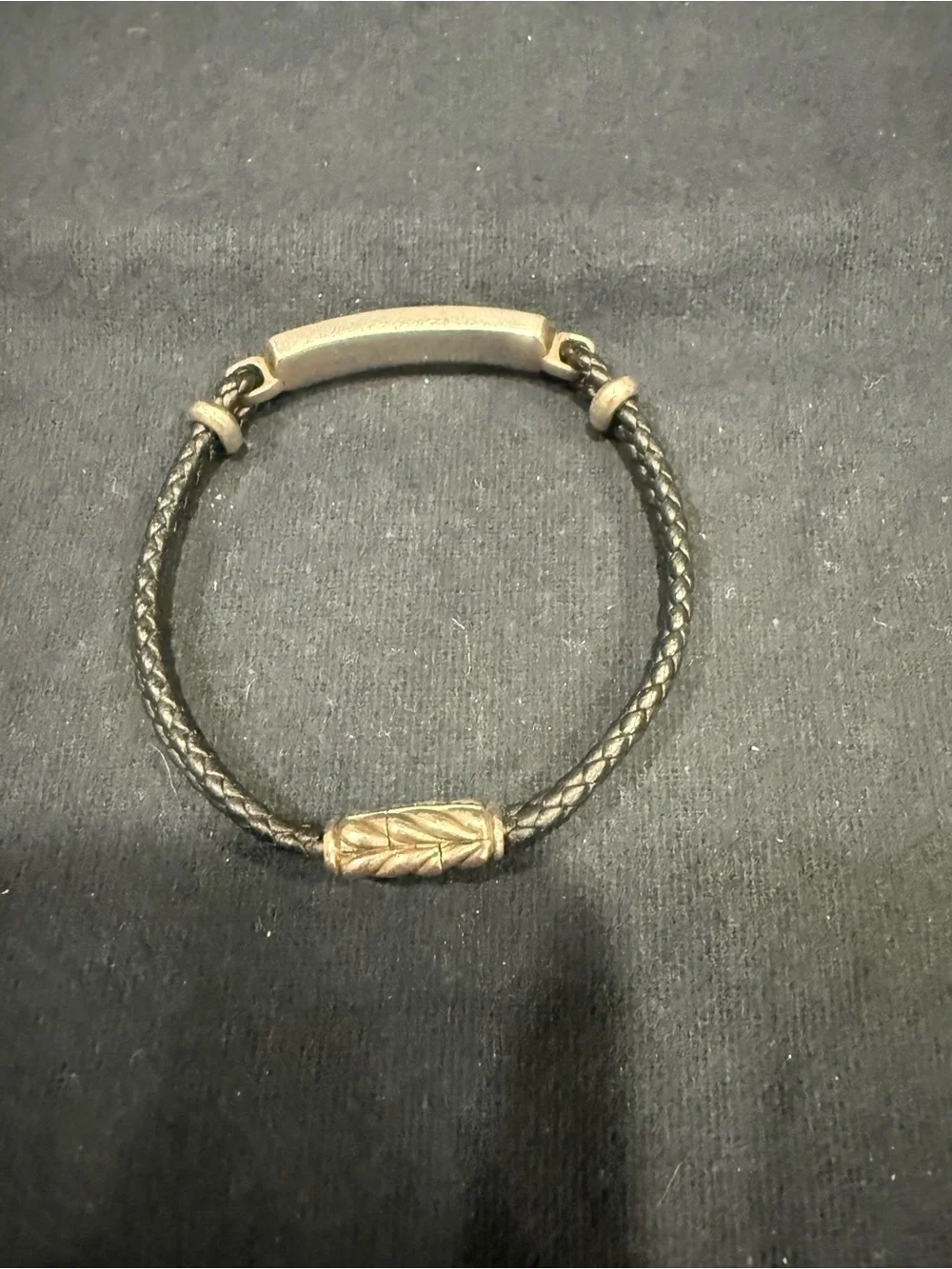 David Yurman Men's Exotic Stone Leather Bracelet Onyx
